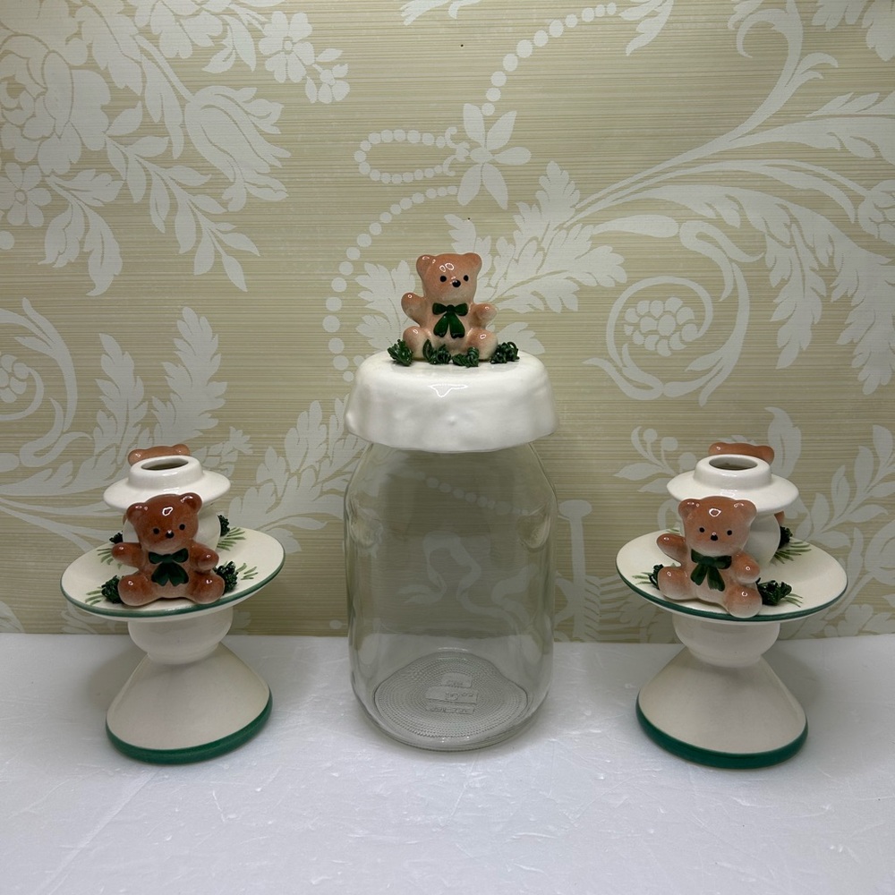 Candle & Jar Handmade Teddy Bear Decor